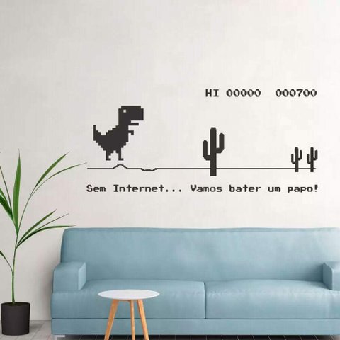 Adesivo Decorativo Frase Dinossauro Google-Pequeno 58x26cm