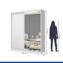 Ver imagem 5 de Guarda Roupa Solteiro 2 Portas de Correr e 3 Espelhos Cléo Minastex