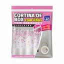 Ver imagem 2 de Cortina para Box Plast Leo Vinil com Ilhós e Visor Retangular 1,35x2,00m Cerejeira