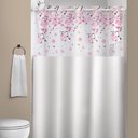 Ver imagem 1 de Cortina para Box Plast Leo Vinil com Ilhós e Visor Retangular 1,35x2,00m Cerejeira