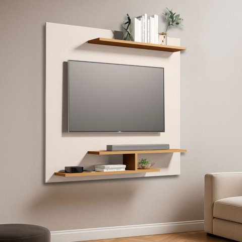 Painel para Tvs de até 32" Osiris Compacto com 3 Prateleiras:branco