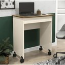 Ver imagem 1 de Mesa Escrivaninha Compacto Not 0,70 para Quarto e Office com Gaveta Off White/freijó