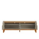 Ver imagem 2 de Rack com 180cm Cantos Arredondados 4 Portas para Tv 75 Flip 1.8 Patrimar Off White/cumaru