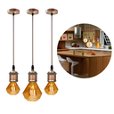 Ver imagem 5 de Kit 3 Pendentes Vintage Retro De Metal De 1M Com Lâmpadas Formato Diamante Com Filamentos LED De 4W 