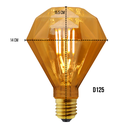 Ver imagem 3 de Kit 3 Pendentes Vintage Retro De Metal De 1M Com Lâmpadas Formato Diamante Com Filamentos LED De 4W 