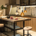 Ver imagem 1 de Kit 3 Pendentes Vintage Retro De Metal De 1M Com Lâmpadas Formato Diamante Com Filamentos LED De 4W 