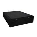 Ver imagem 1 de Cama Box Baú Viúvão Blindado Suede Preto Com 128Cm de Largura
