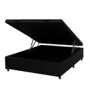 Ver imagem 2 de Cama Box Baú Viúvão Blindado Suede Preto Com 128Cm de Largura