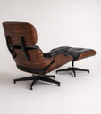 Ver imagem 2 de Poltrona Charles Eames com Puff - Pau Ferro em Couro Preto