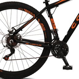 Bicicleta Colli Atalanta em Alumínio Freio a Disco Cambio Shimano Preta/Laranja Aro 29 21V 36 Raias  - 2