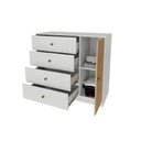 Ver imagem 3 de Cômoda de Quarto Mb 1059 C- 1 Porta e 4 Gavetas 100cm Mel-off White - Movelbento