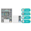 Ver imagem 5 de Conjunto Guarda Roupa e Cômoda Sapateira Infantil Lívia 100% MDF para Quarto de Bebê Branco Phoenix