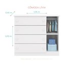 Ver imagem 2 de Conjunto Guarda Roupa e Cômoda Sapateira Infantil Lívia 100% MDF para Quarto de Bebê Branco Phoenix