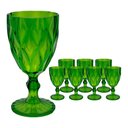 Ver imagem 1 de Jogo 8 Taças de Acrílico Verde Diamond Diamante Festa Piscina Plástico 330ml Lyor