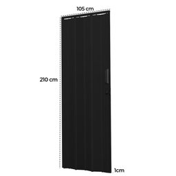 Porta Sanfonada de PVC 105x210cm AZN - Preto - 7