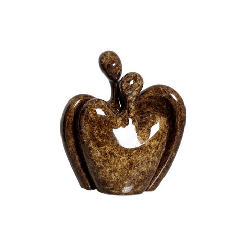 Escultura de Mesa Marrom para Decoração de Sala Romance Petra