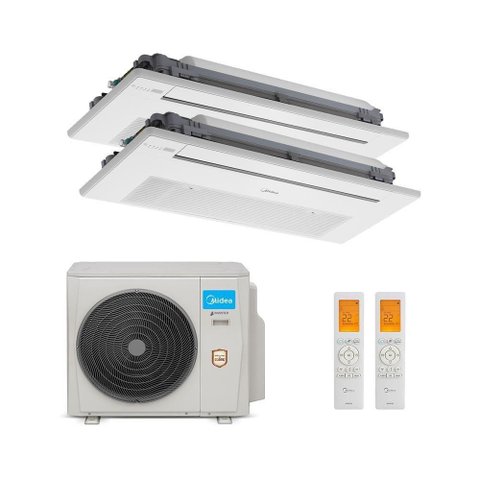 Ar Condicionado Bi Split Inverter Midea 27.000 BTUS 2X Evap Cassete 18.000 Quente e Frio 220V
