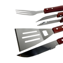 Ver imagem 2 de Conjunto para Churrasco 4 Peças Cabos Compridos Mor