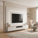Ver imagem 1 de Rack com Painel para TV 84 Polegadas em MDF, com LED Casuá Bege Argila/Galiano