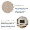 Ver mais imagens de Rack com Painel para TV 84 Polegadas em MDF, com LED Casuá Bege Argila/Galiano