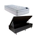Ver imagem 1 de Cama Baú Solteiro 88 Tecido Sintético Preto com Colchão Toronto Molas Ensacadas Branco D33