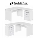 Ver mais imagens de Mesa em L Mesa em L 1,20m com Gaveteiro 3 Gavetas 120cm Branco F5 Office