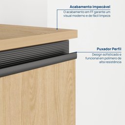 Balcão de Canto Reto 90cm com Tampo Nara CabeCasa MadeiraMadeira - 6