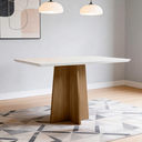 Ver imagem 4 de Mesa de Jantar 4 Lugares Retangular 135cm Tampo MDF com Vidro Miraz N01 Ypê Off White - Lyam Decor
