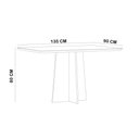 Ver imagem 5 de Mesa de Jantar 4 Lugares Retangular 135cm Tampo MDF com Vidro Miraz N01 Ypê Off White - Lyam Decor