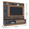 Rack Com Painel Verona Home Theater TV Até 65 Polegadas Sala Estar 1 Porta Flex Marrom Cinza - 3