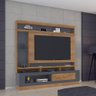 Rack Com Painel Verona Home Theater TV Até 65 Polegadas Sala Estar 1 Porta Flex Marrom Cinza - 1