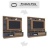 Rack Com Painel Verona Home Theater TV Até 65 Polegadas Sala Estar 1 Porta Flex Marrom Cinza - 2