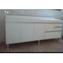 Ver imagem 1 de - Balcão Multi Uso para Cozinha e Sala de Jantar 1,80m Branco 100% Mdf 15mm Rino Móveis Donatello Br