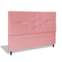 Ver imagem 1 de Cabeceira Estofada Box Casal Queen Size Encosto para Cama T Cross 164x126 Cm Rosa