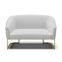 Ver imagem 5 de Sofá 2 Lugares Namoradeira Industrial Dourado Stella Pto/linho D03 - D’Rossi