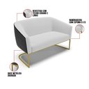 Ver imagem 3 de Sofá 2 Lugares Namoradeira Industrial Dourado Stella Pto/linho D03 - D’Rossi