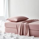 Ver imagem 1 de Kit Jogo de Lençol 3 Peças para Cama de Solteiro Ponto Palito Percal 400 Fios Solteiro Rosé Basic