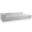 Ver imagem 1 de Sofá 4 Lugares para Sala Living Modular com Puff 352cm Lancaster F04 Bouclê Branco - Lyam Decor