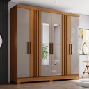 Ver imagem 1 de Guarda Roupa Casal 6 Portas com Espelho 3 Gavetas BE380 Briz