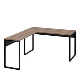 Mesa de Canto em L Escrivaninha Industrial 150x150 Netmobil - Nogal/preto - 3