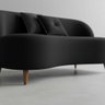 Sofa Curvo Organico 2 Lugares Suede - Dritex:suede Preto - 4