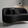 Sofa Curvo Organico 2 Lugares Suede - Dritex:suede Preto - 2