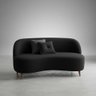 Sofa Curvo Organico 2 Lugares Suede - Dritex:suede Preto - 1