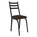 Ver imagem 2 de Conjunto Com 2 Cadeiras Tubular Europa 141 Preto Fosco Assento Imbuia Artefamol 11923 - Cadeira 141