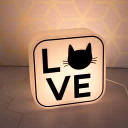 Luminária Box Cat Lovers Led Polietileno - 1