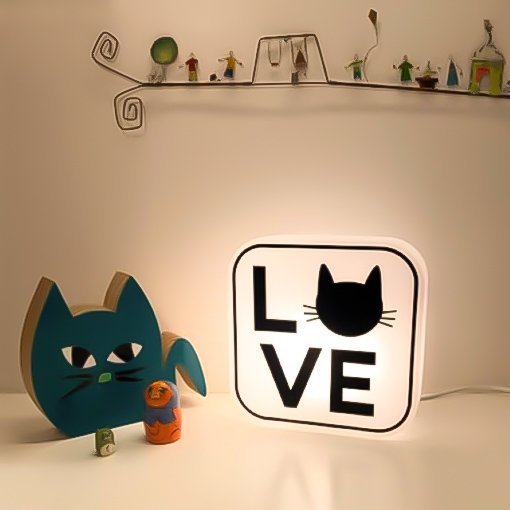 Luminária Box Cat Lovers Led Polietileno - 2