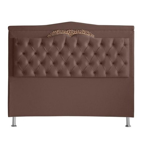 Cabeceira de Cama Box Helena Casal 140 Cm Capitonê Retro Botão Encapados Suede Rosê Eli Móveis