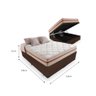 Cama Box Baú Queen Bipartido Tecido Sintético Marrom com Colchão Pillow Angel - Bello Box - Molas En - 2