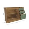 Balcão de Pia Celeste Kappesberg 100% Mdf 2 Portas 3 Gavetas Nogueira/verde 120cm - 4
