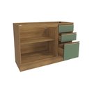 Ver imagem 4 de Balcão de Pia Celeste Kappesberg 100% Mdf 2 Portas 3 Gavetas Nogueira/verde 120cm